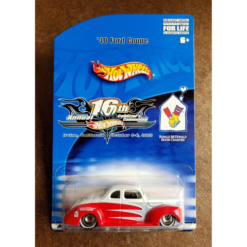 2002 Hot Wheels '40 FORD COUPE Red White 16Th Annual Collector's Convention DDRR